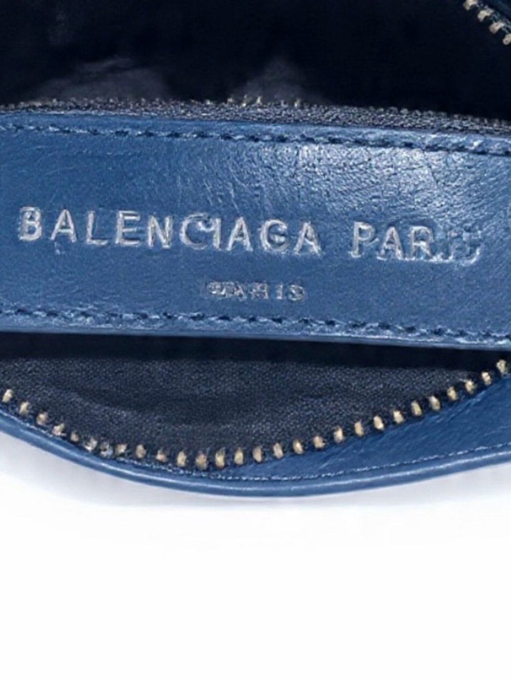 Balenciaga Blue Leather City Clip Clutch Bag - Picture 3 of 11